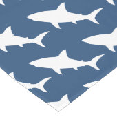 Modern White Shark Silhouettes & Blue Lange Tafelloper (Hoek)
