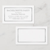Modern White & Silver Bachelorette Party Ticket (Voorkant / Achterkant)