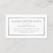 Modern White & Silver Bachelorette Party Ticket (Voorkant)