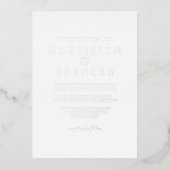 Modern White Silver Wedding Folie Uitnodiging (Voorkant)