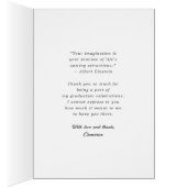 Modern White Sketch Graduation Cap Foto bedankt (Binnen (Rechts))