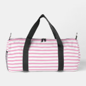 Modern White Small Duffel Bag with Light Pink Line Plunjezak (Achterkant)