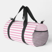 Modern White Small Duffel Bag with Light Pink Line Plunjezak (Rechterhoek)