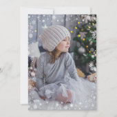 Modern White Snowflake Photo Merry Kerstry (Voorkant)