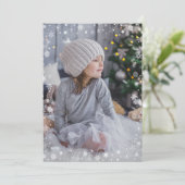 Modern White Snowflake Photo Merry Kerstry (Staand voorkant)