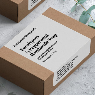 Modern White Soap Packaging Label