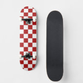 Modern White Squares on Christmas Red Persoonlijk Skateboard (Voorkant)