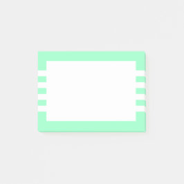 Modern White Stripes Mint Green Post-it® Notes