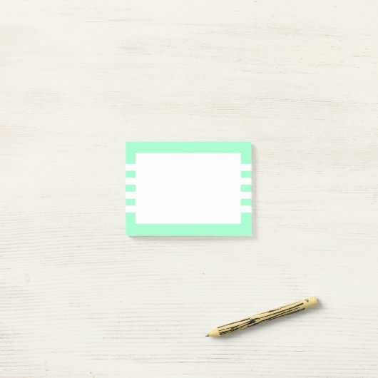 Modern White Stripes Mint Green Post-it® Notes (Op bureau)