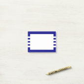 Modern White Stripes Navy Blue Post-it® Notes (Op bureau)