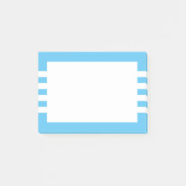 Modern White Stripes Sky Blue Post-it® Notes