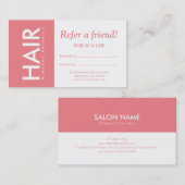 Modern White Sunny Pink Hair Makeup Verwijs een vr Aanbevelingskaartje (Voorkant / Achterkant)