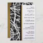 Modern White Swirl Wedding Invitation Kaart (Voorkant / Achterkant)