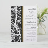 Modern White Swirl Wedding Invitation Kaart (Staand voorkant)