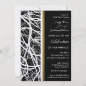 Modern White Swirl Wedding Invitation Kaart (Voorkant)