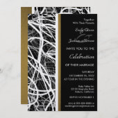 Modern White Swirl Wedding Invitation Kaart (Voorkant / Achterkant)