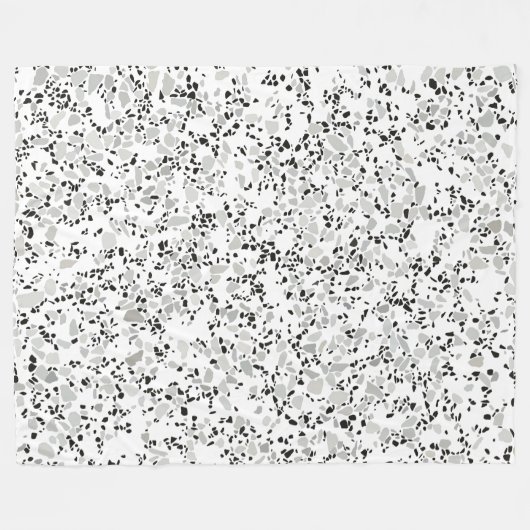 Modern White Terrazzo Fleece Deken (Voorkant (Horizontaal))