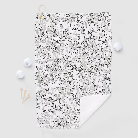 Modern White Terrazzo Golfhanddoek (Insitu)