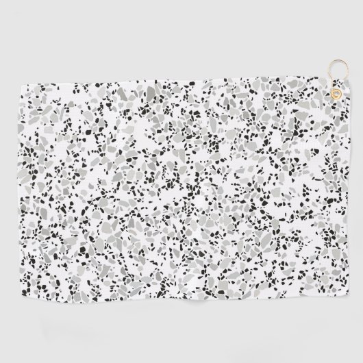 Modern White Terrazzo Golfhanddoek (Horizontaal)