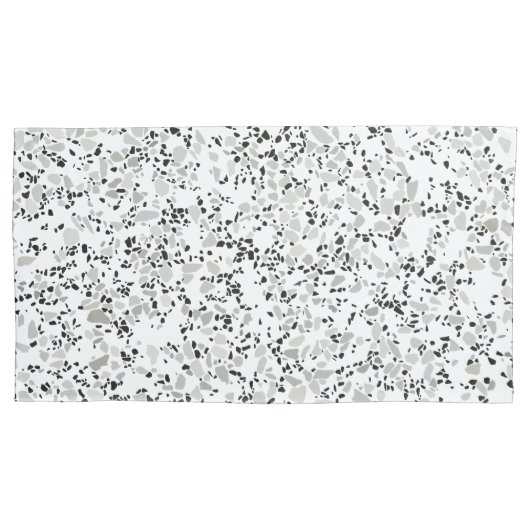 Modern White Terrazzo Kussensloop (Voorkant-Links)