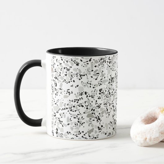 Modern White Terrazzo Mok (Met donut)