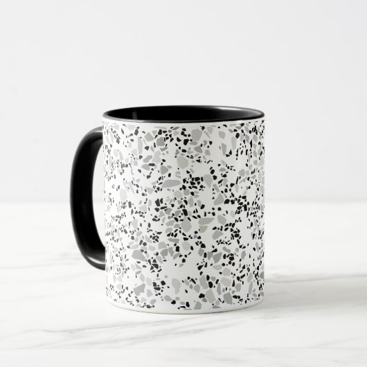 Modern White Terrazzo Mok (Voorkant links)
