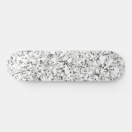 Modern White Terrazzo Persoonlijk Skateboard (Horizontaal)
