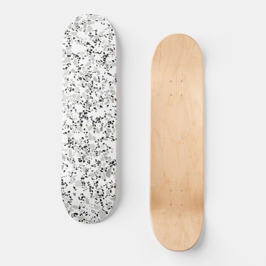 Modern White Terrazzo Persoonlijk Skateboard (Voorkant)