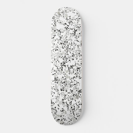 Modern White Terrazzo Persoonlijk Skateboard (Voorkant)