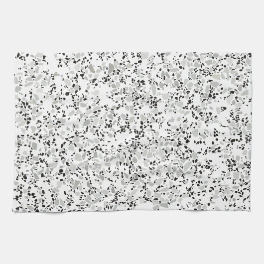 Modern White Terrazzo Theedoek (Horizontaal)