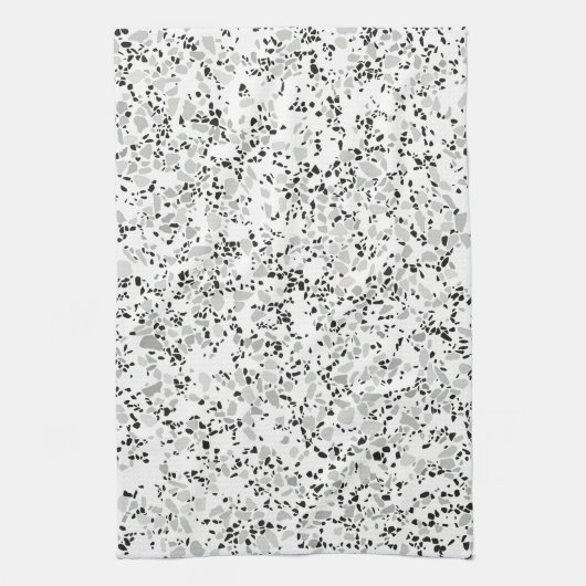 Modern White Terrazzo Theedoek (Verticaal)