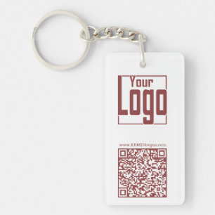 Modern White & Topaz Logo QR-code Sleutelhanger