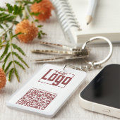 Modern White & Topaz Logo QR-code Sleutelhanger (Voorkant Rechts)