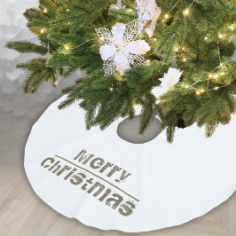 Modern White Typography Merry Kerstry Kerstboom Rok