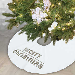 Modern White Typography Merry Kerstry Kerstboom Rok