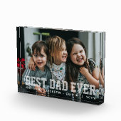 Modern White Typography Personalized Best Dad Ever Fotoblokken (Rechts)