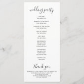 Modern White Wedding Ceremony Program Programmakaart (Achterkant)