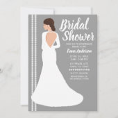 Modern White Wedding Dress Bling Vrijgezellenfeest Kaart (Voorkant)