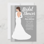 Modern White Wedding Dress & Pearls Vrijgezellenfe Kaart (Voorkant)