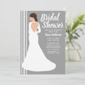 Modern White Wedding Dress & Pearls Vrijgezellenfe Kaart (Staand voorkant)