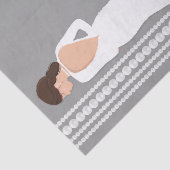 Modern White Wedding Dress & Pearls Vrijgezellenfe Tissuepapier (Detail)