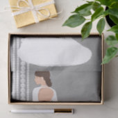 Modern White Wedding Dress & Pearls Vrijgezellenfe Tissuepapier (Geschenk)