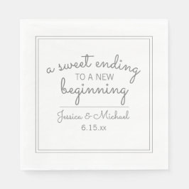 Modern White Wedding Sweet Einding New Beginn Servet