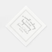 Modern White Wedding Sweet Einding New Beginn Servet (Hoek)