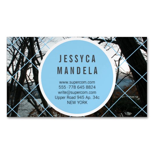 Modern White Wood Magnetisch Visitekaartje (Voorkant)