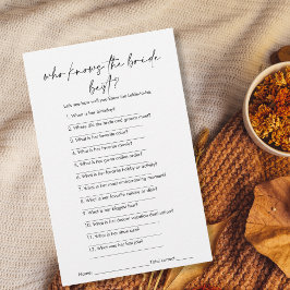 Modern Who Knows the Bride Best Vrijgezellenfeest 