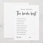 Modern Wie Kent De Bruid Het Best Spelkaart Kaart (Voorkant / Achterkant)