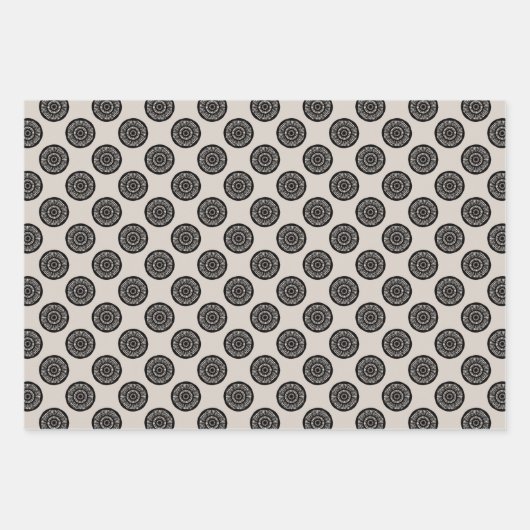 Modern Wielpatroon Mocha Brown Taupe Inpakpapier Vel (Voorkant 3)