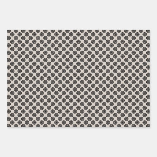 Modern Wielpatroon Mocha Brown Taupe Inpakpapier Vel (Voorkant)