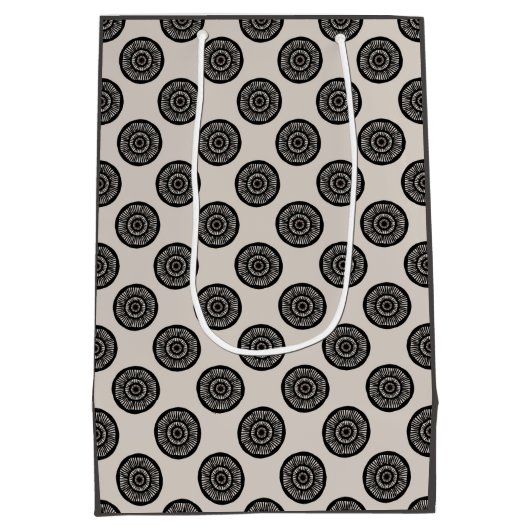 Modern Wielpatroon Mocha Brown Taupe Medium Cadeauzakje (Achterkant)